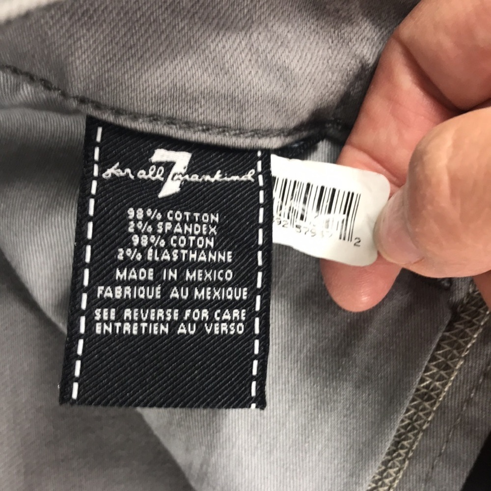 7 for all mankind Gray Denim Straight 30 NWT Long - Picture 3 of 6